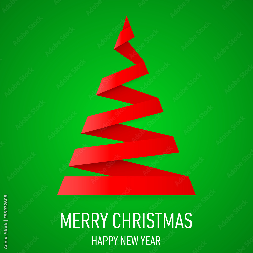 Christmas tree in origami style. Christmas tree in origami style.