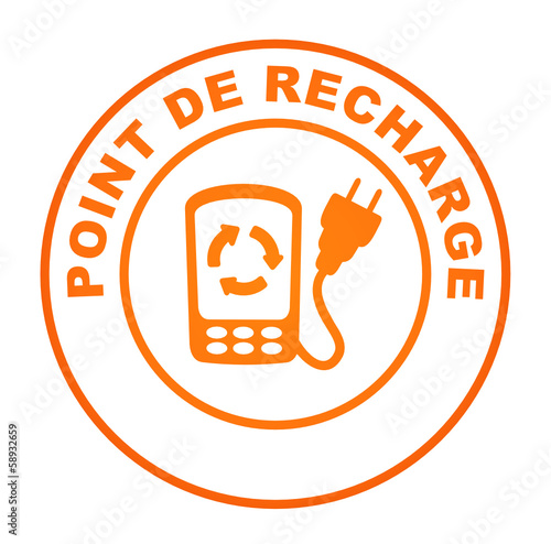 point de recharge sur bouton web rond orange
