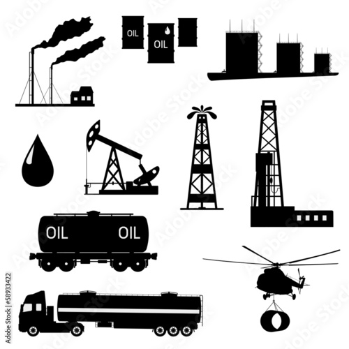 Oil and petroleum icon set.