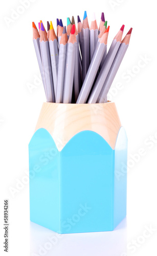 Pencils in stand isolated on white