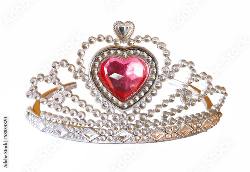 Toy tiara with pink diamond. toy crown