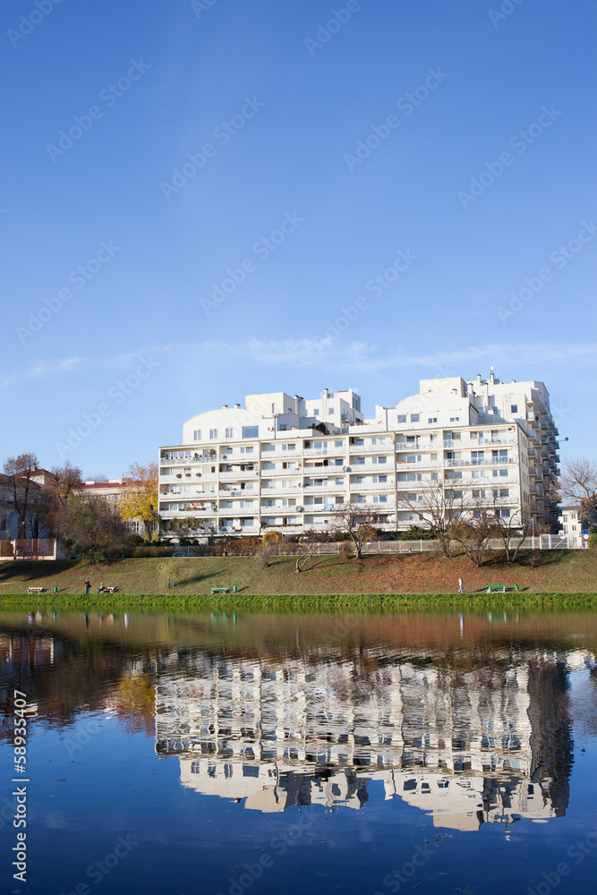 Apartment Houses by the Water in Warsaw