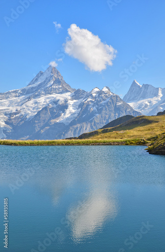 Bachalp lake in Swiss Bernese Alps