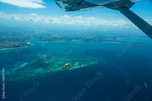 View from the airplane coast of Africa