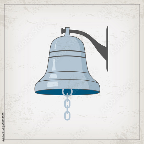 Vintage nautical card with marine bell
