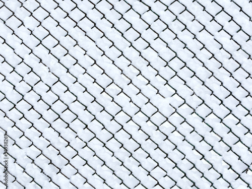 Frost on chain link fence