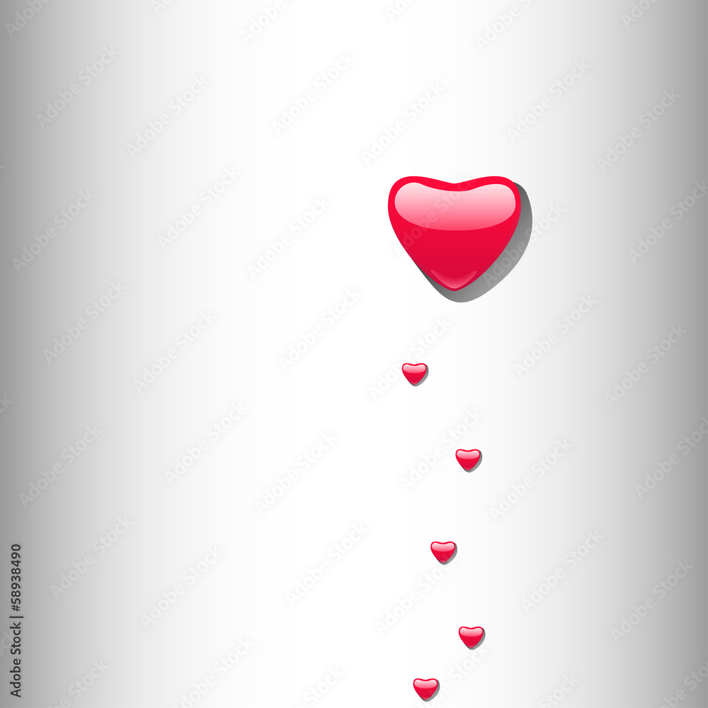 illustraion of red hearts on grey background
