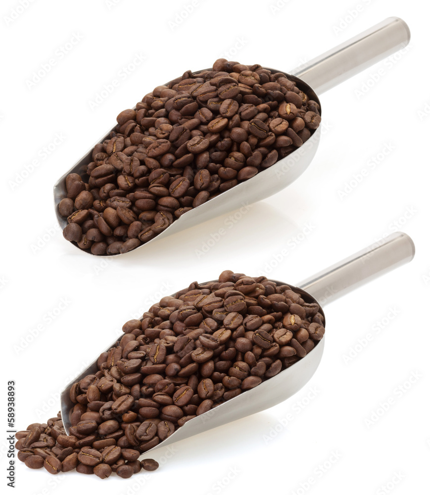 Fototapeta premium coffee beans on white background