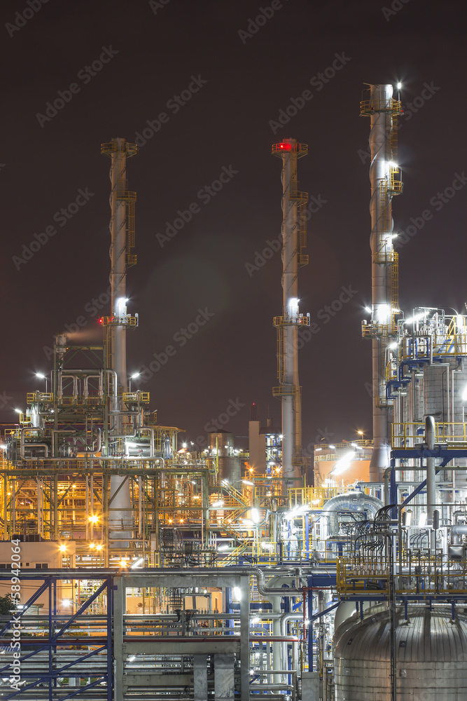 Industrial plant in night time