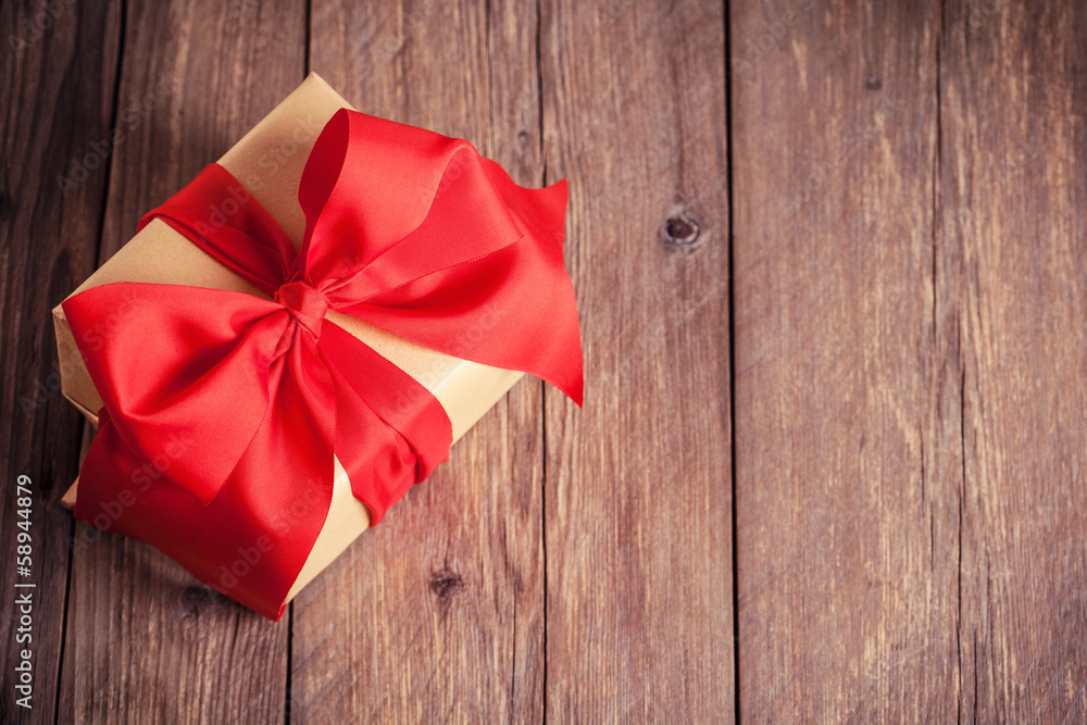 gift box on wooden background gift box on wooden background