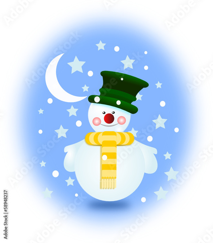 Snowman in a snowstorm