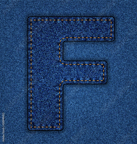 Jeans alphabet letter F
