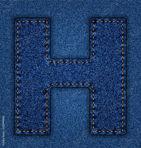Jeans alphabet letter H
