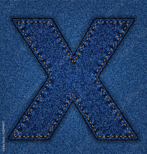 Jeans alphabet letter X