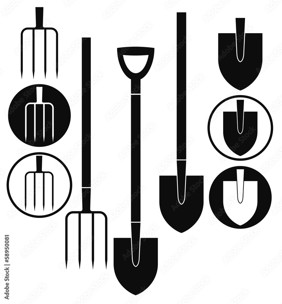 Shovel. Pitchfork Shovel. Pitchfork