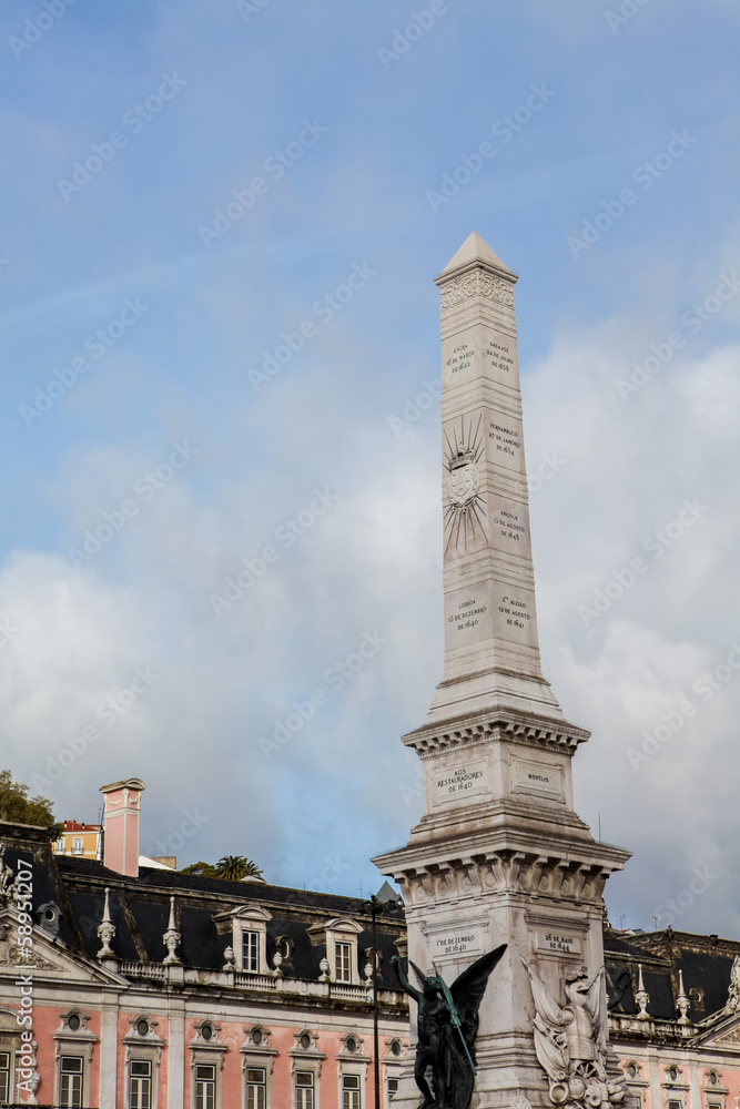 Obelisk at Praca dos Restauradores in Lisbon