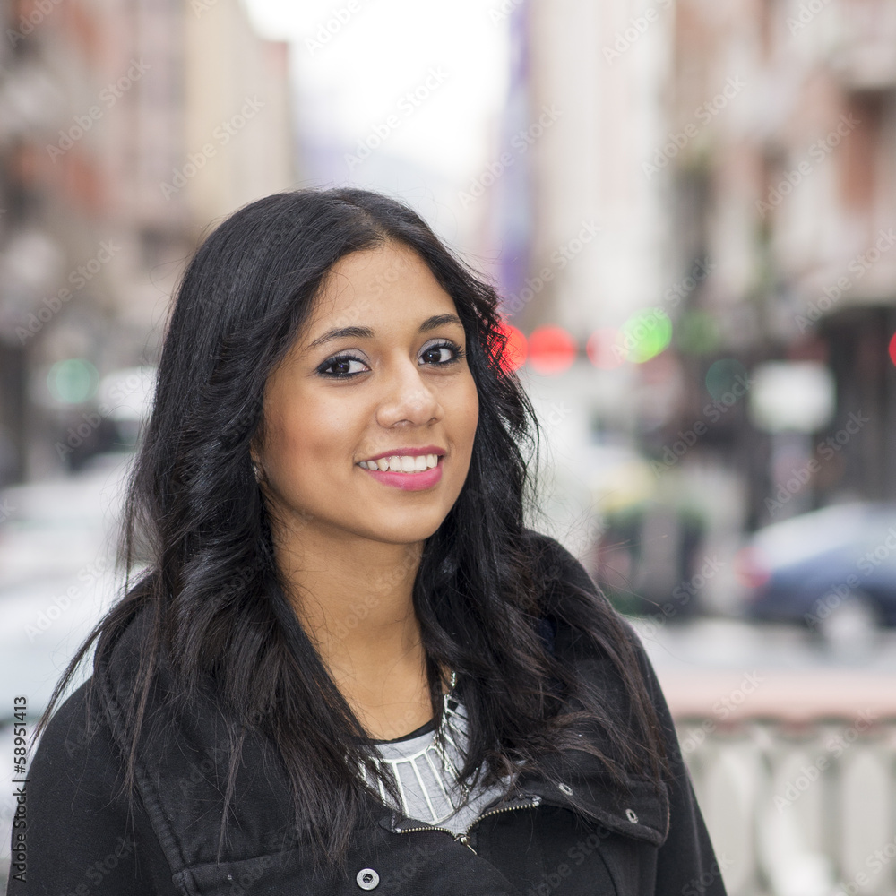 Portrait of smiling attractive woman. Portrait of smiling attractive woman.