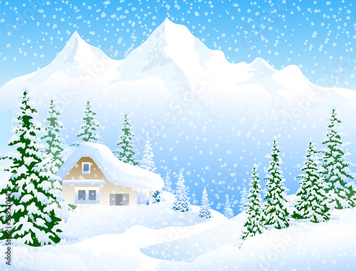 Winter Landscape - Vector