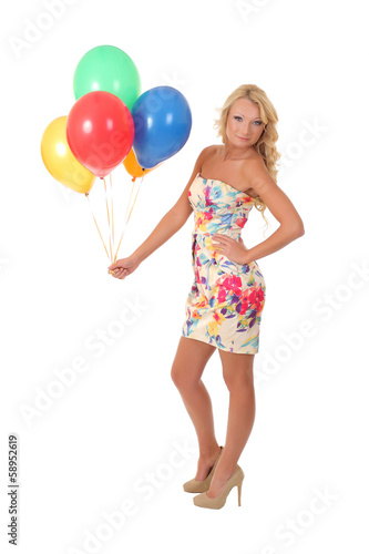 young beautiful girl with balloons