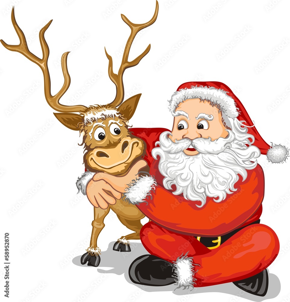 santa claus and reindeer santa claus and reindeer