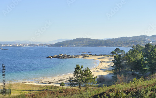 Galician coast in Rias Baixas landscape
