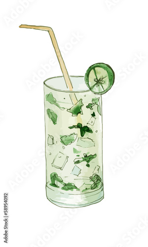 Hand drawn cocktail Mojito