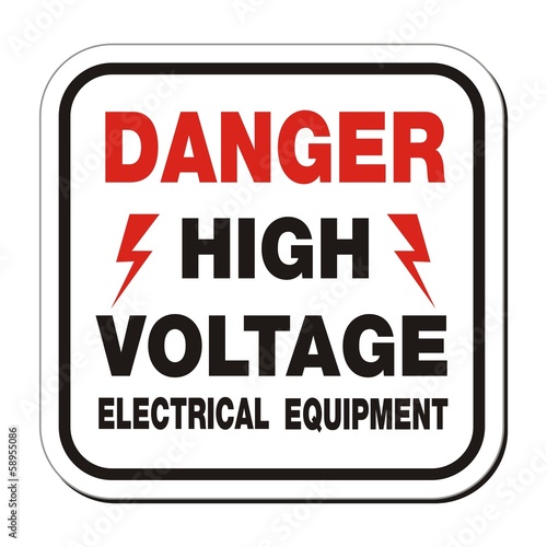 danger high voltage electrical equipment sign