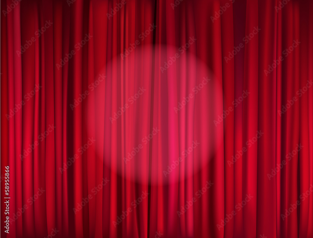red stage curtain Stock Vector | Adobe Stock