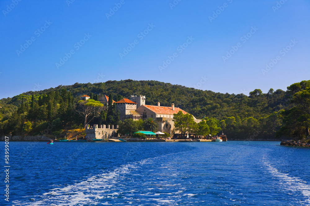Monastery at island Mljet in Croatia