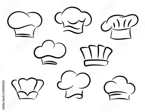 Chef and cook hats set