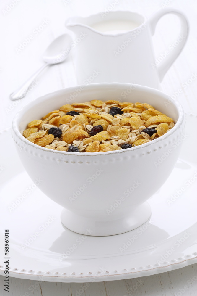 Delicious and healthy muesli cereal Delicious and healthy muesli cereal