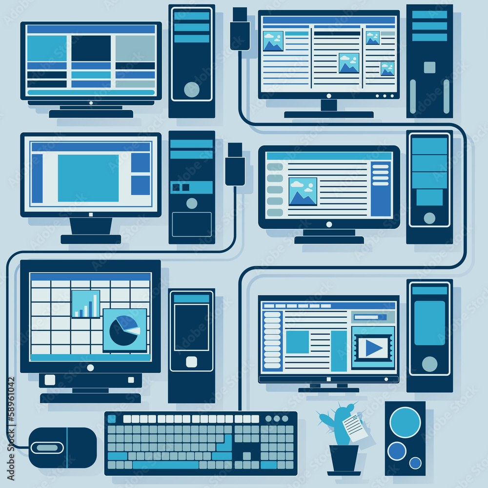 Vector set of personal computers Vector set of personal computers