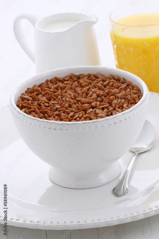 Delicious crisped rice chocolate cereal Delicious crisped rice chocolate cereal