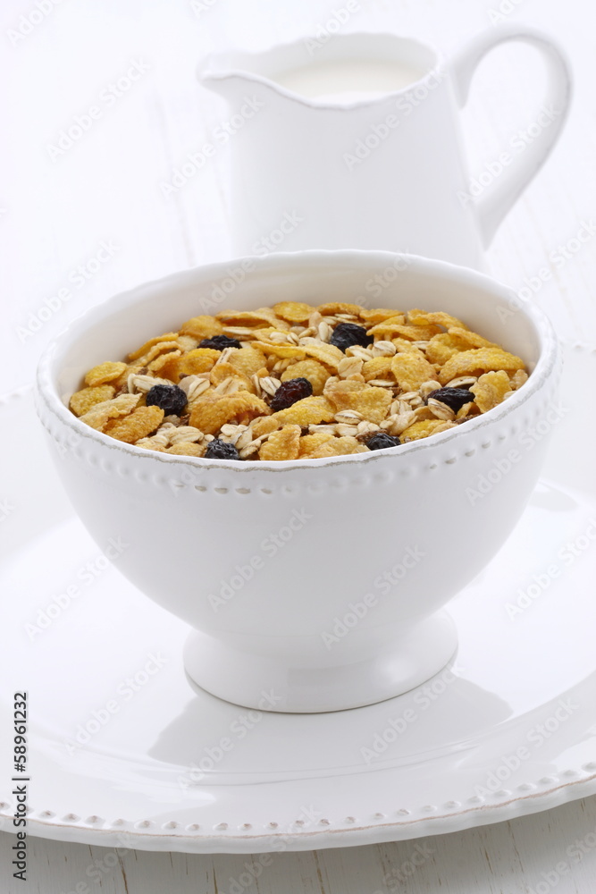 Delicious and healthy muesli cereal Delicious and healthy muesli cereal