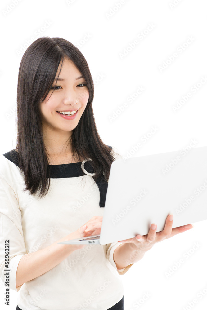 young asian businesswoman on white background young asian businesswoman on white background