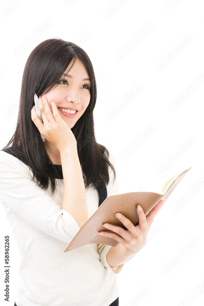 young asian businesswoman on white background young asian businesswoman on white background