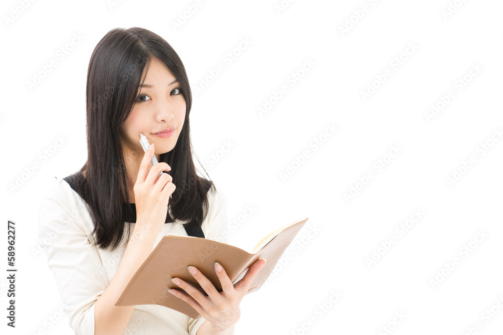 young asian businesswoman on white background young asian businesswoman on white background
