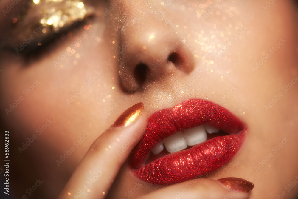 Naklejka premium Shining face makeup