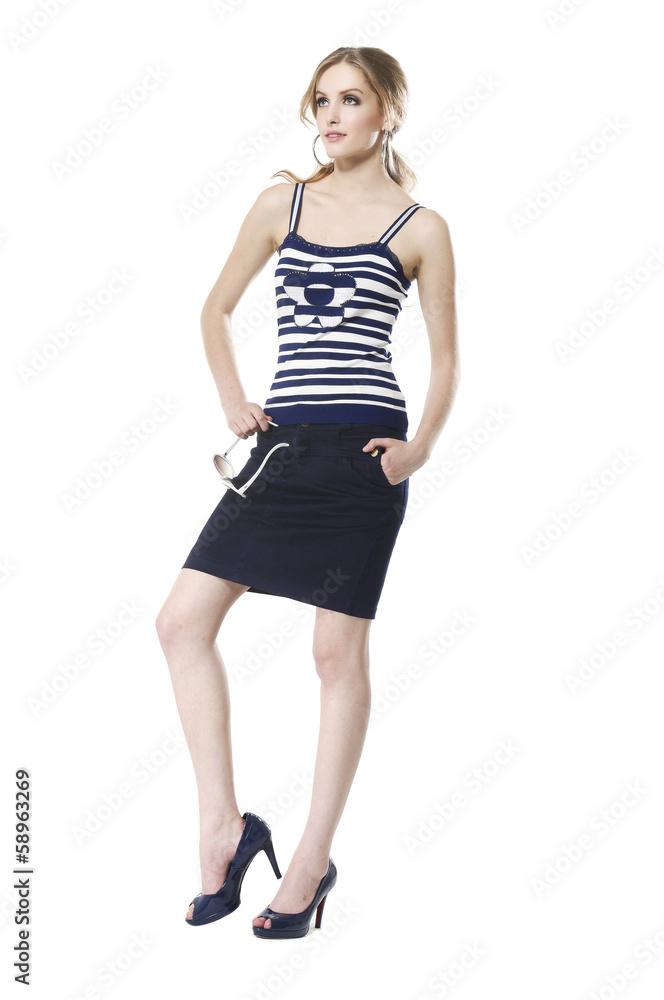 Fototapeta premium fashion sexy model posing in the studio