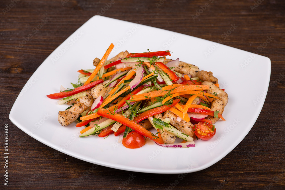 Vegetable salad with chicken Vegetable salad with chicken