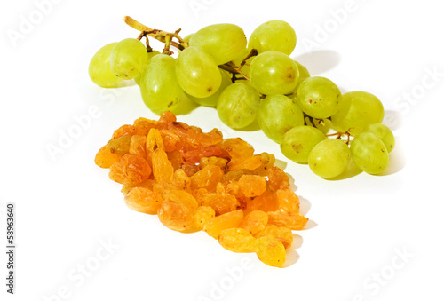 Green Grapes and Raisin