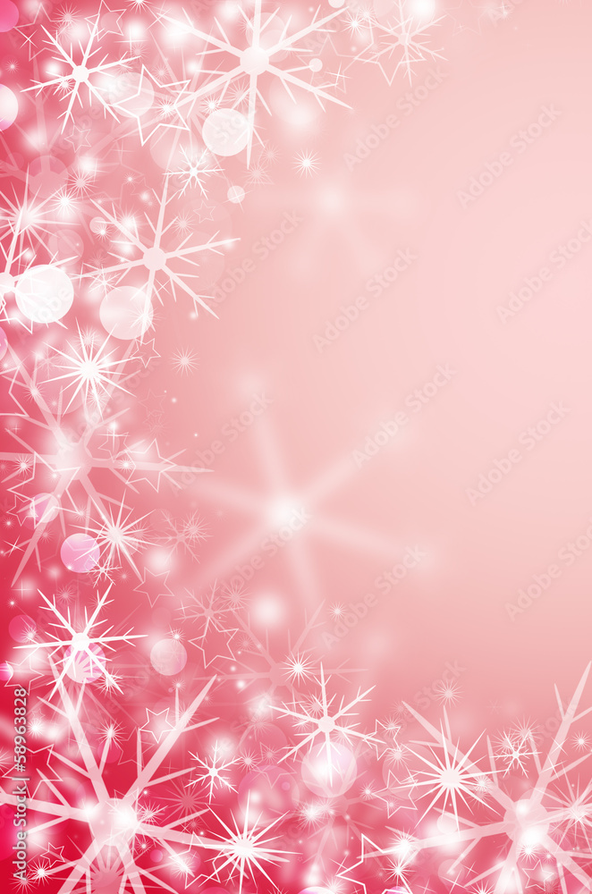 Decorative red christmas background with bokeh lights Decorative red christmas background with bokeh lights