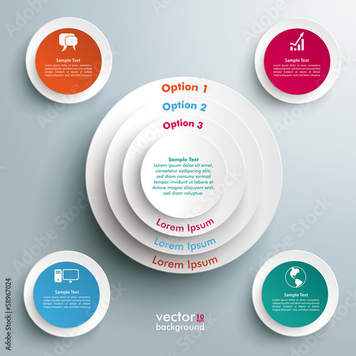Colored And White Circles in Circles Infographic
