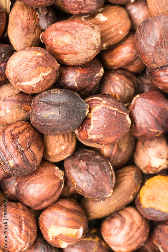 Roasted Hazelnuts Closeup Details Background Roasted Hazelnuts Closeup Details Background