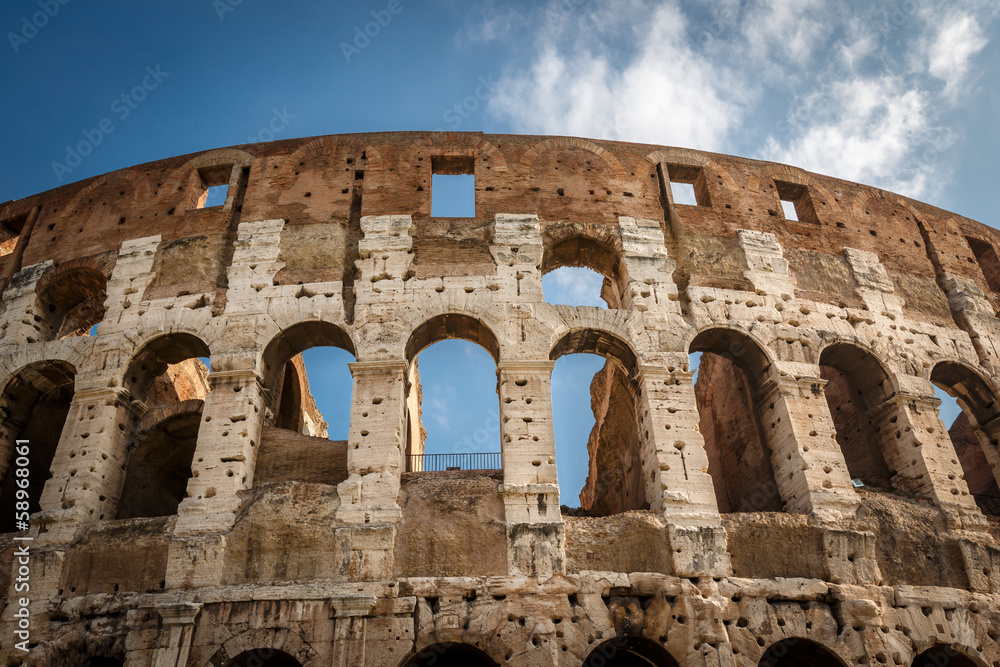 Colosseum or Coliseum, also known as the Flavian Amphitheatre, R