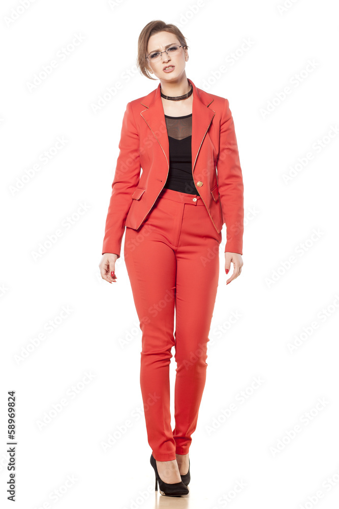 dissatisfied young business woman posing on a white background dissatisfied young business woman posing on a white background