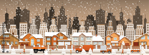 City in winter (Christmas)