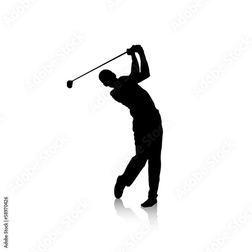 Vector black silhouette of golf