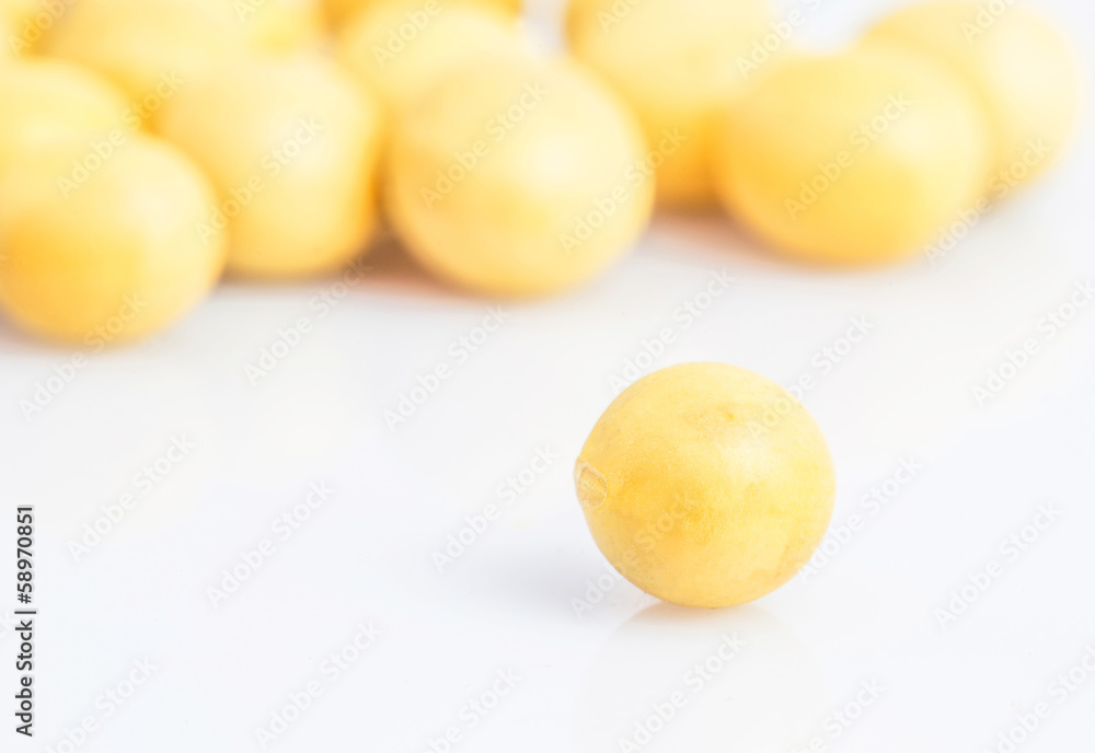 Soya bean on a white background Soya bean on a white background