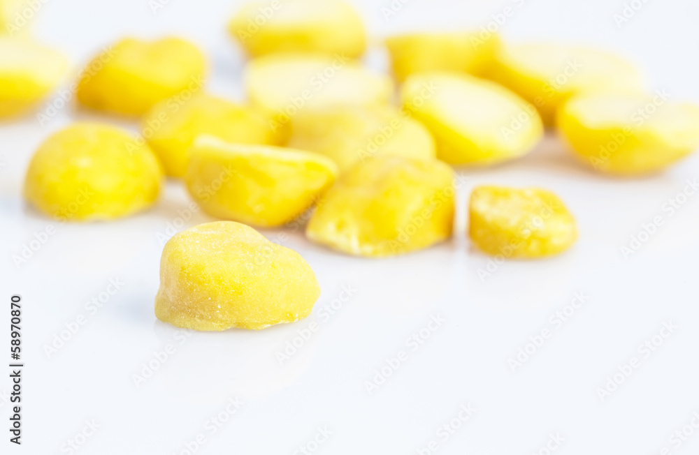 Split Toor Dal with white background Split Toor Dal with white background